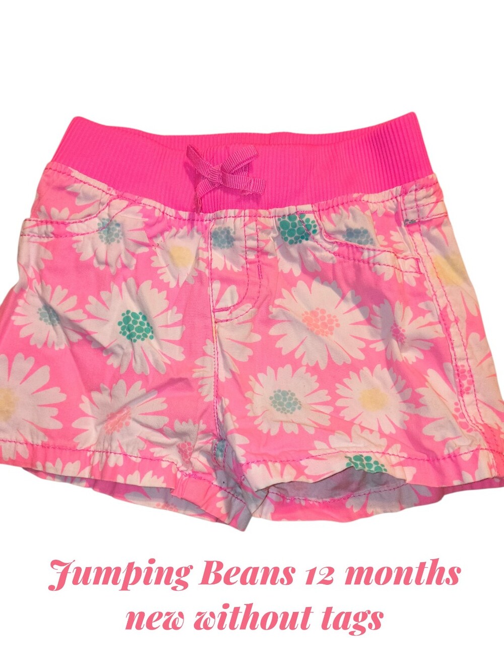 jumping beans Bright Pink Floral Elastic-Waist Shorts